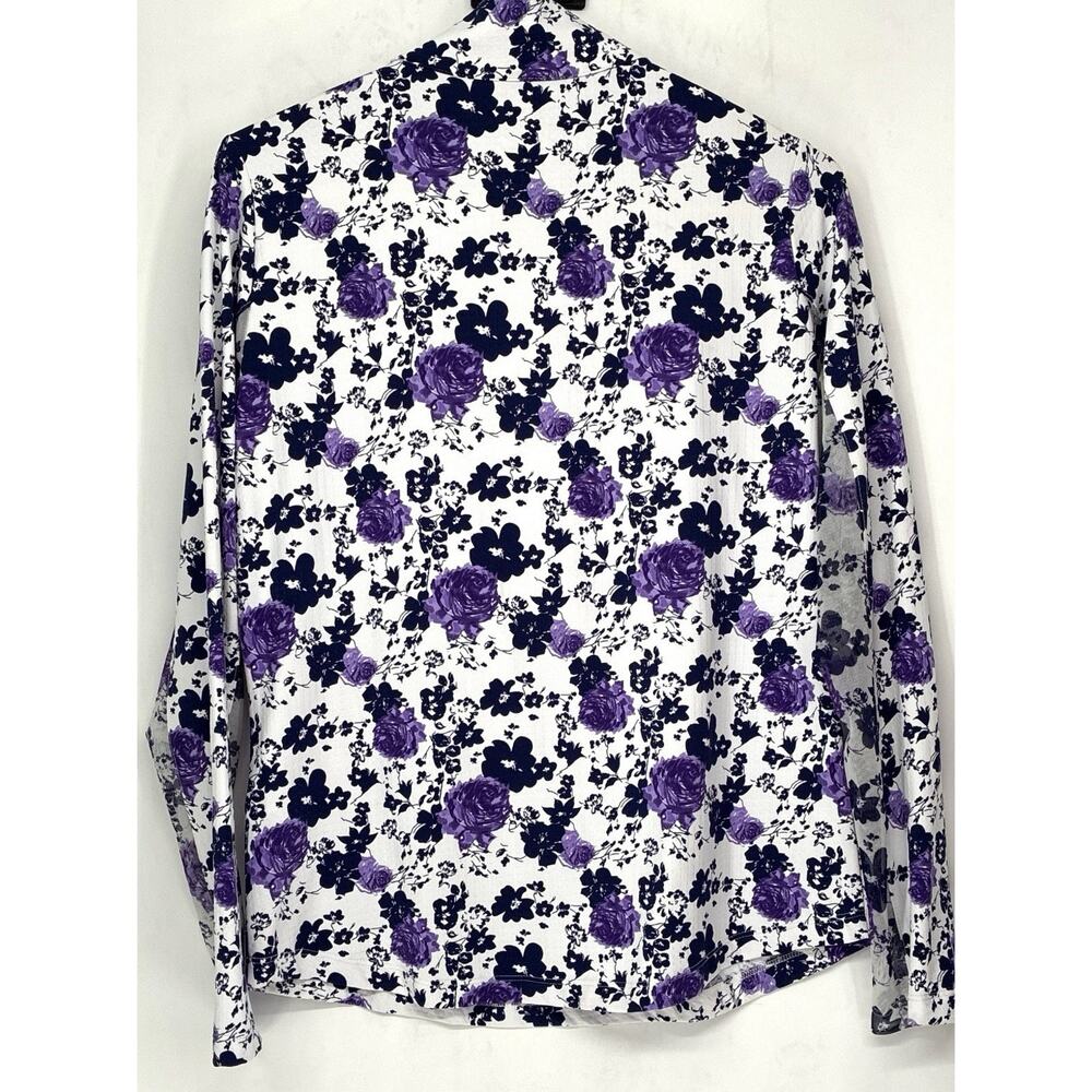 IBKÜL Icefil Floral UPF+ Performance LS 1/4 zip mesh Golf Tennis Pickleball Top - Picture 2 of 6